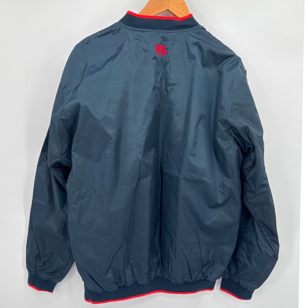 NFL Houston Texans Pullover Jacket Windbreaker Men's Medium Navy Blue Reversible - Picture 2 of 11